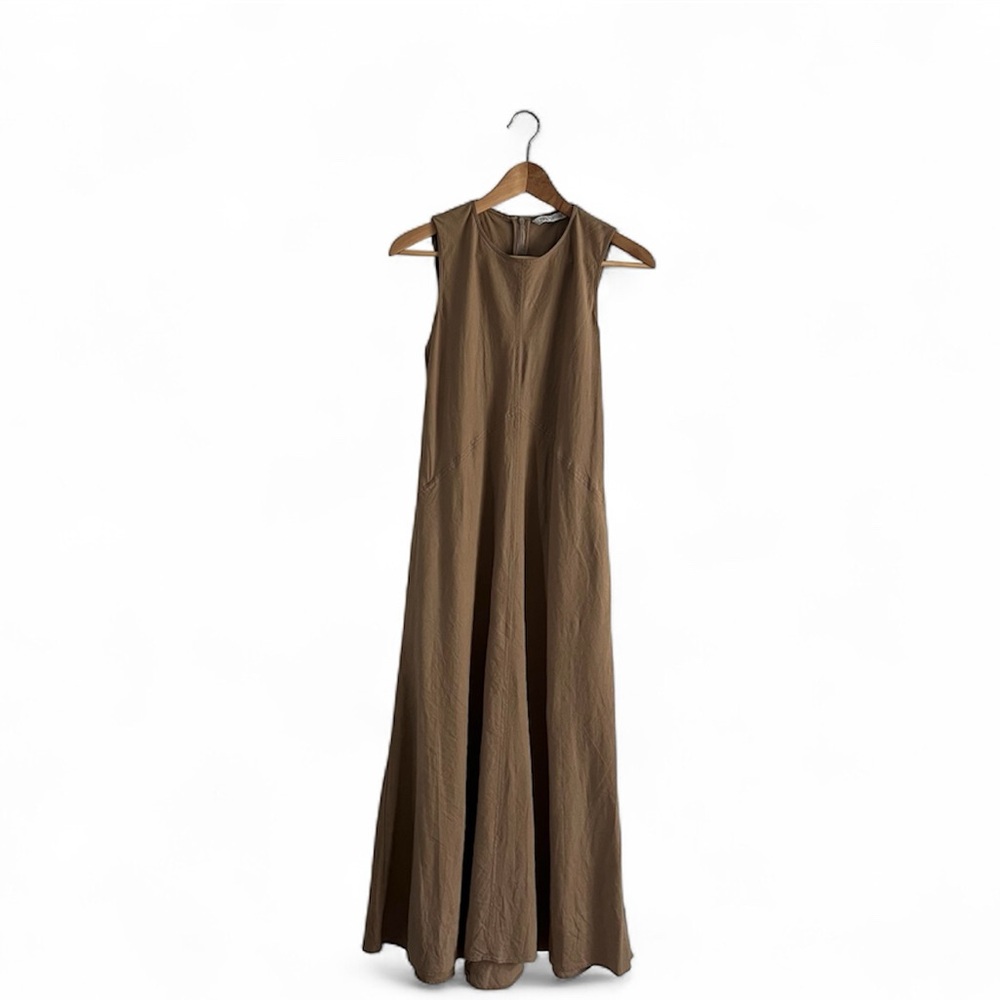 Zara Tan Sleeveless Maxi Dress